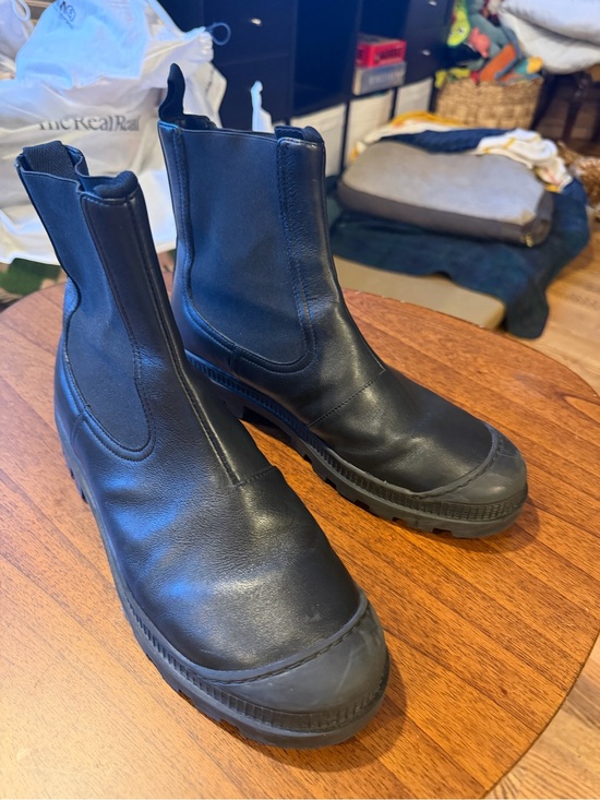 Loewe Shoes - Loewe Black Leather Chelsea Lug Boots
